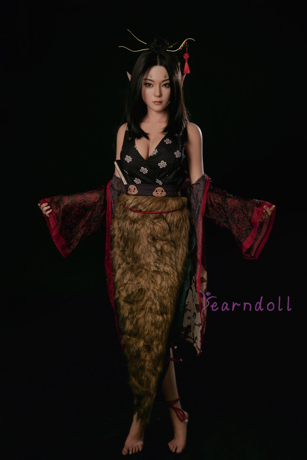 【Cosplayシリーズ】最新 Yearndoll Y303番 165cm  Cカップ 進化版-本物の皮膚メイク付き 妹系 狐 エルフ耳 フルシリコン ラブドール