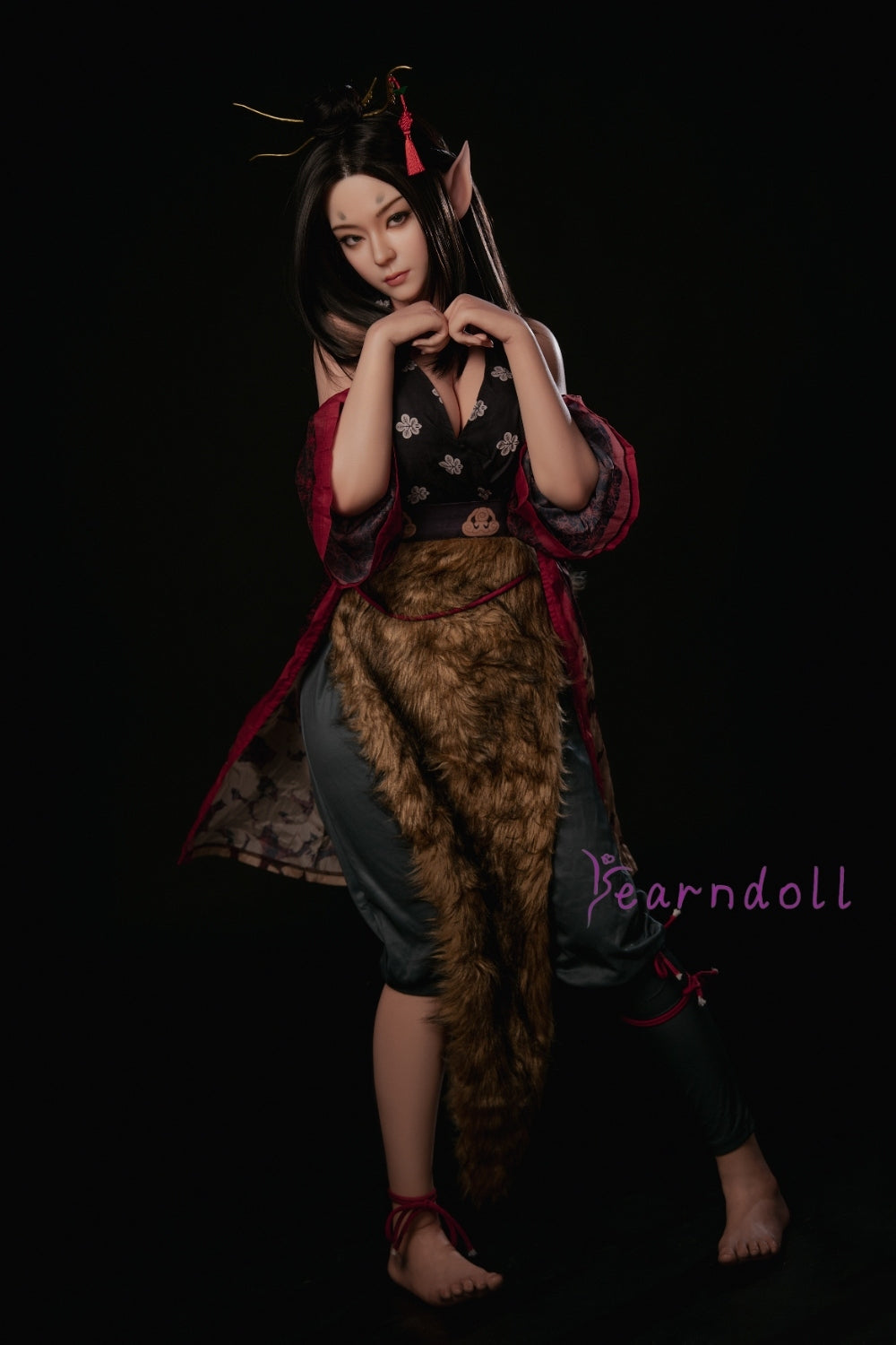 【Cosplayシリーズ】最新 Yearndoll Y303番 165cm  Cカップ 進化版-本物の皮膚メイク付き 妹系 狐 エルフ耳 フルシリコン ラブドール